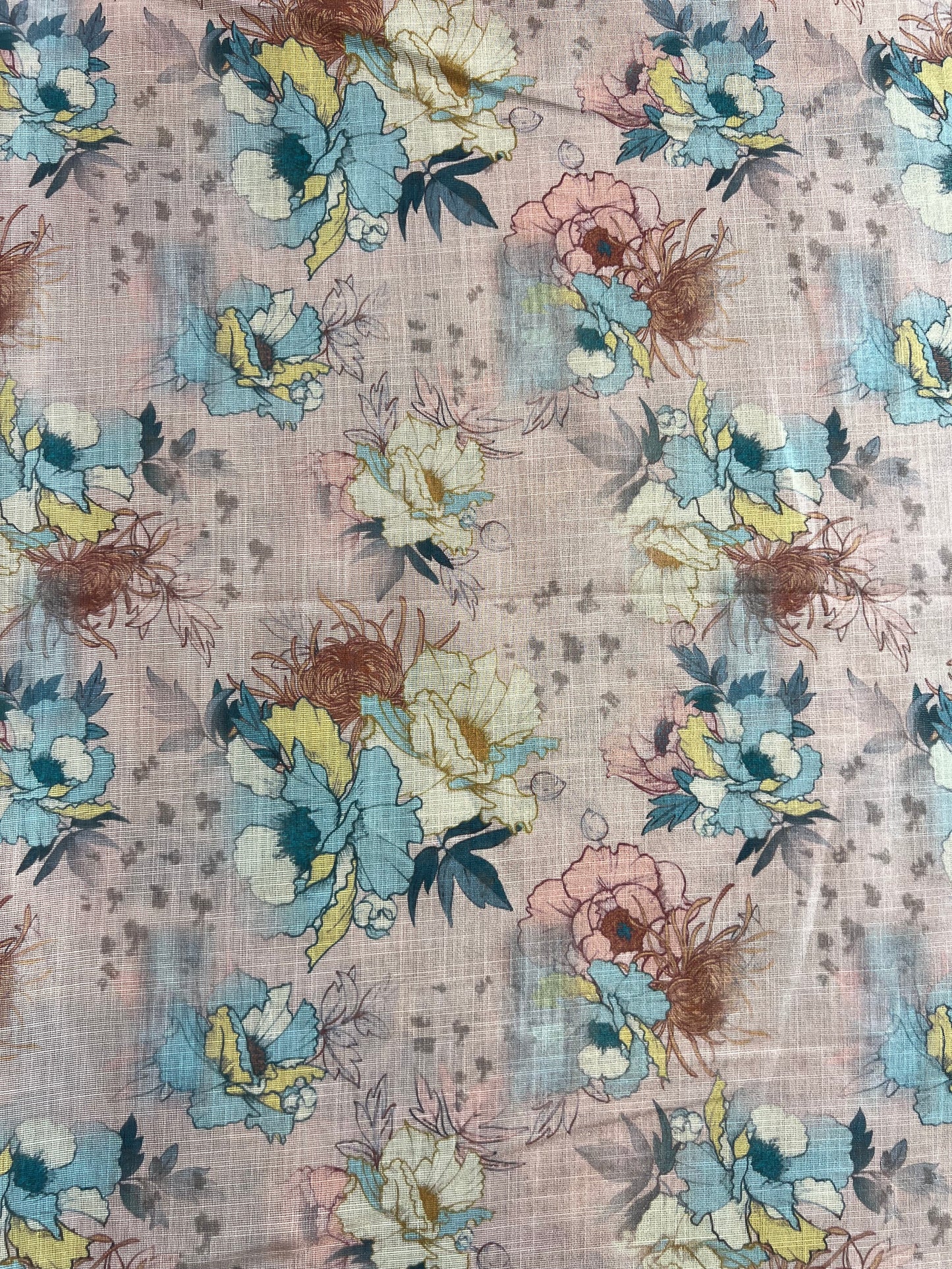 Floral Printed Tissue Fabric