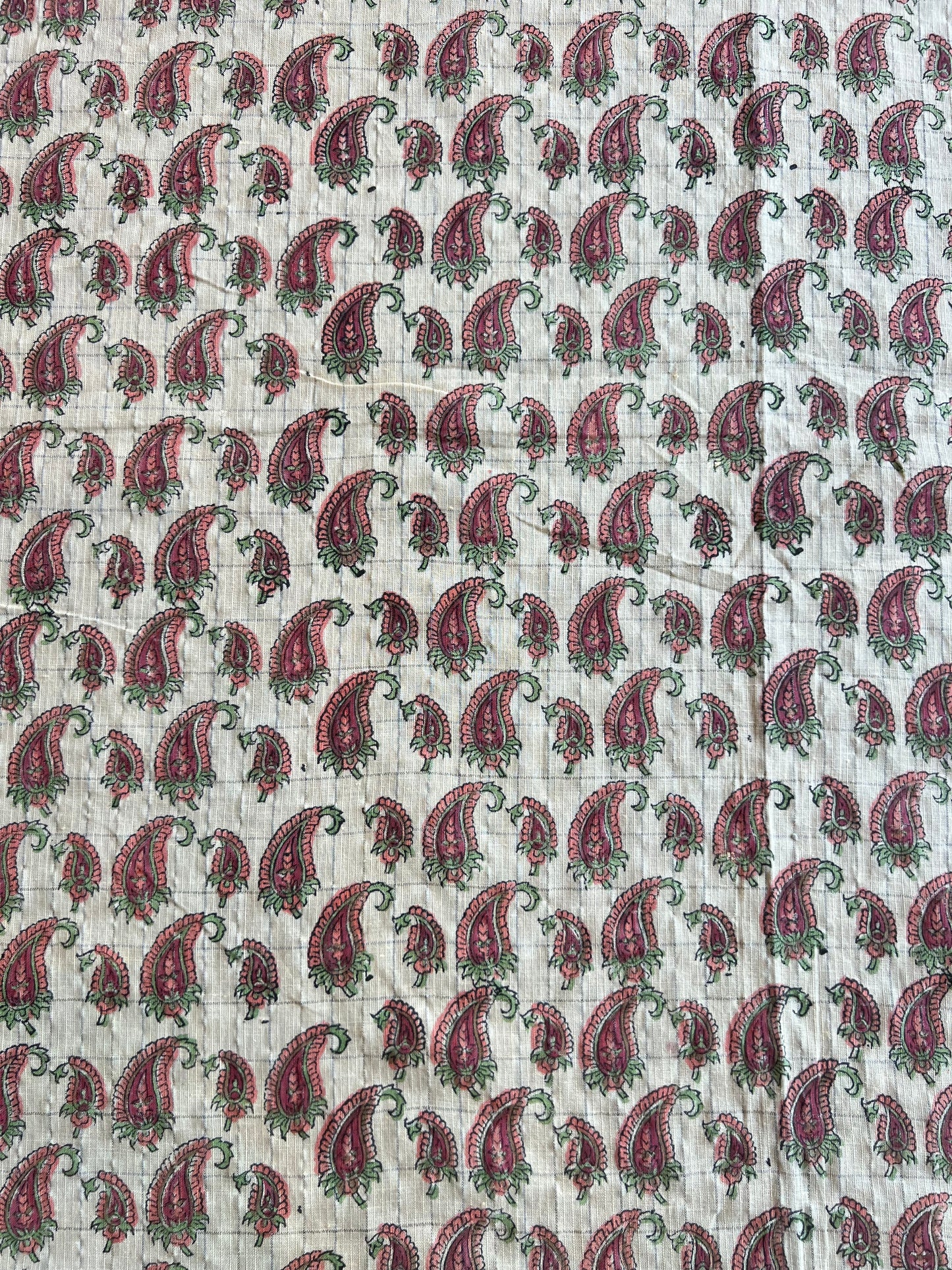 Lemon Paisley Block Printed Cotton Fabric