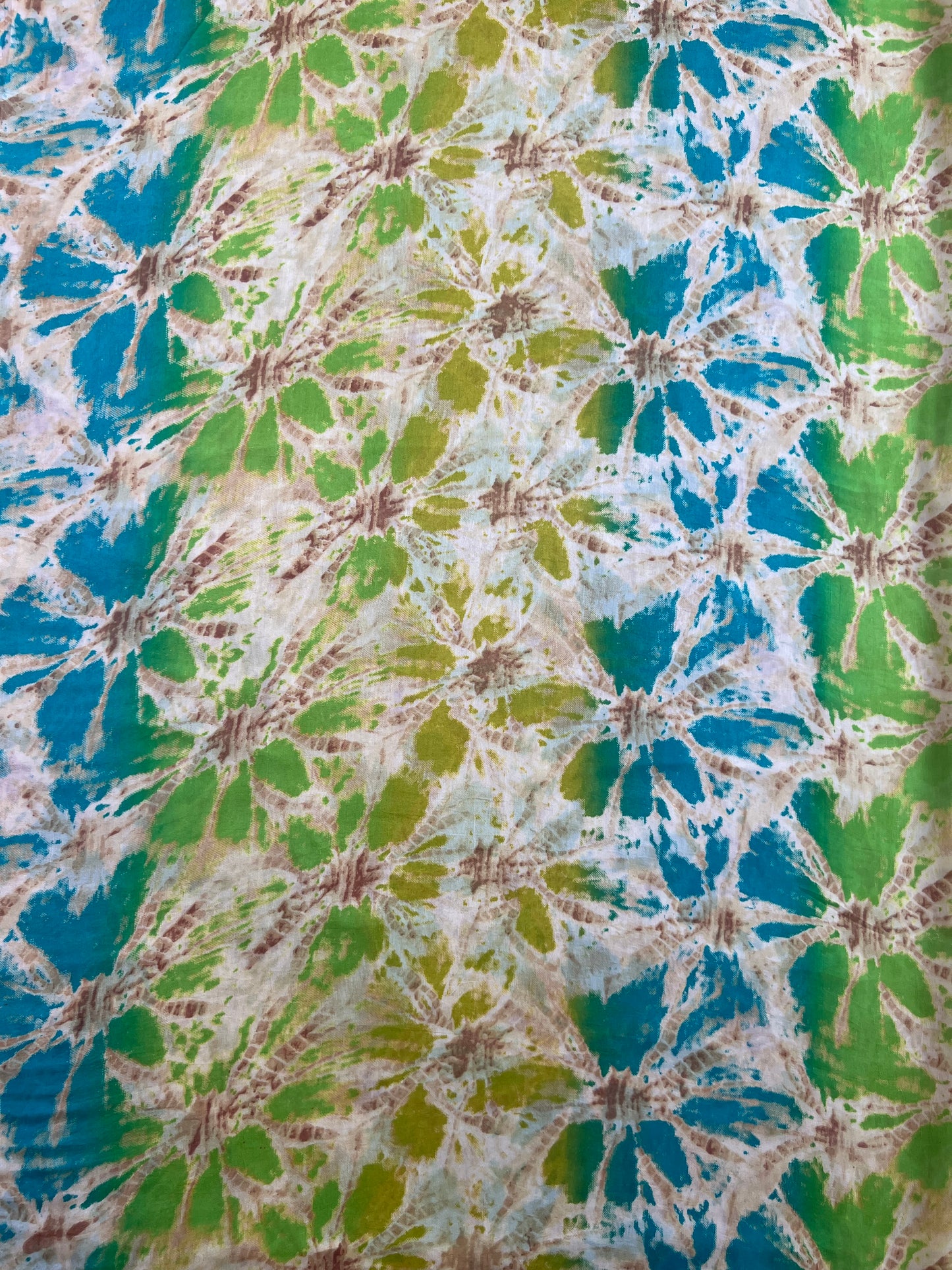 Multicolour Shibori Printed Satin Fabric