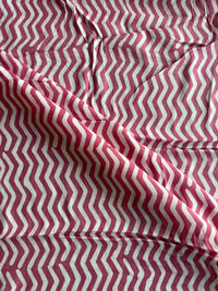 Maroon Geometrical Printed Batik Glace Cotton Fabric