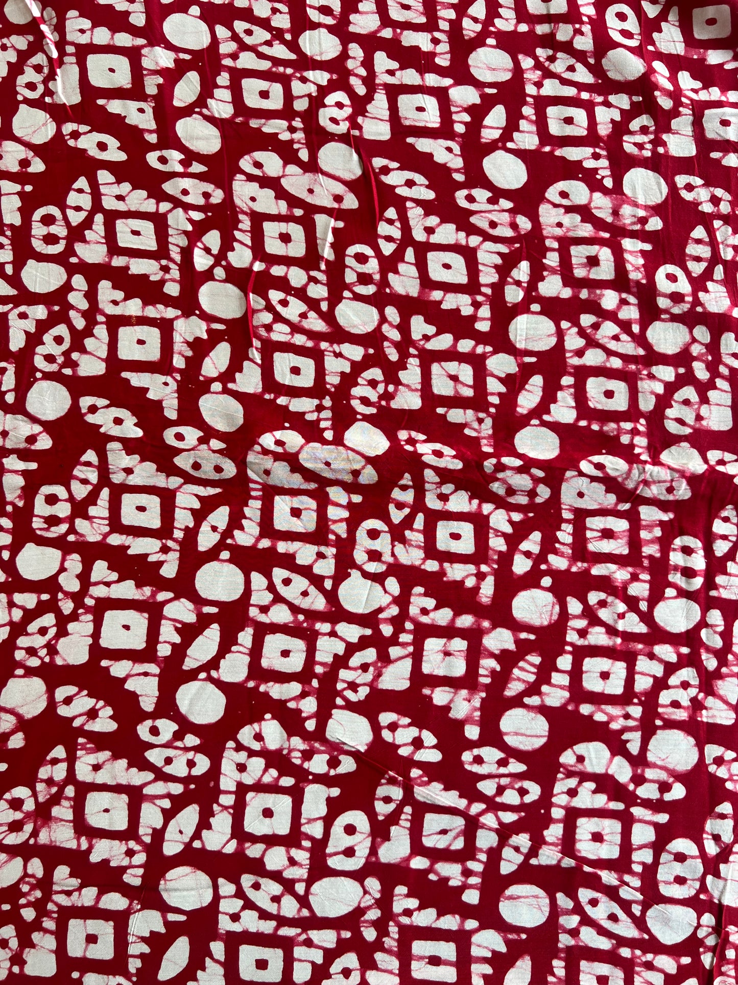 Red Abstract Batik Printed Modal Fabric