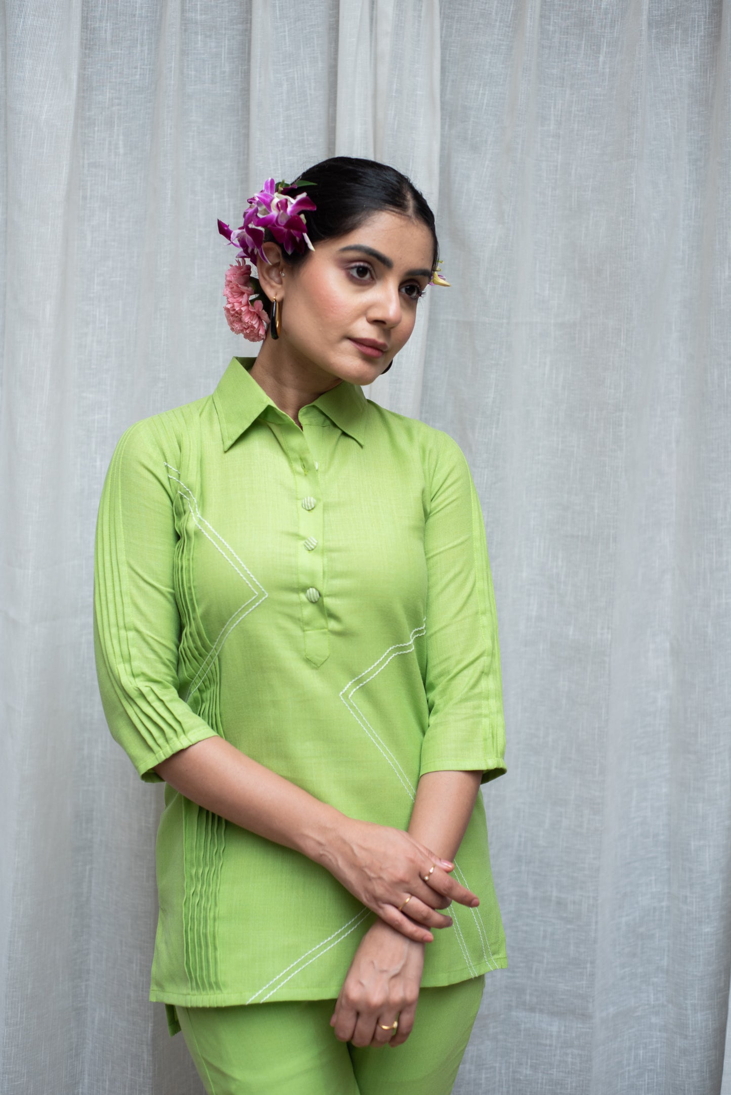 Parrot Green Ruble Co-ord Set