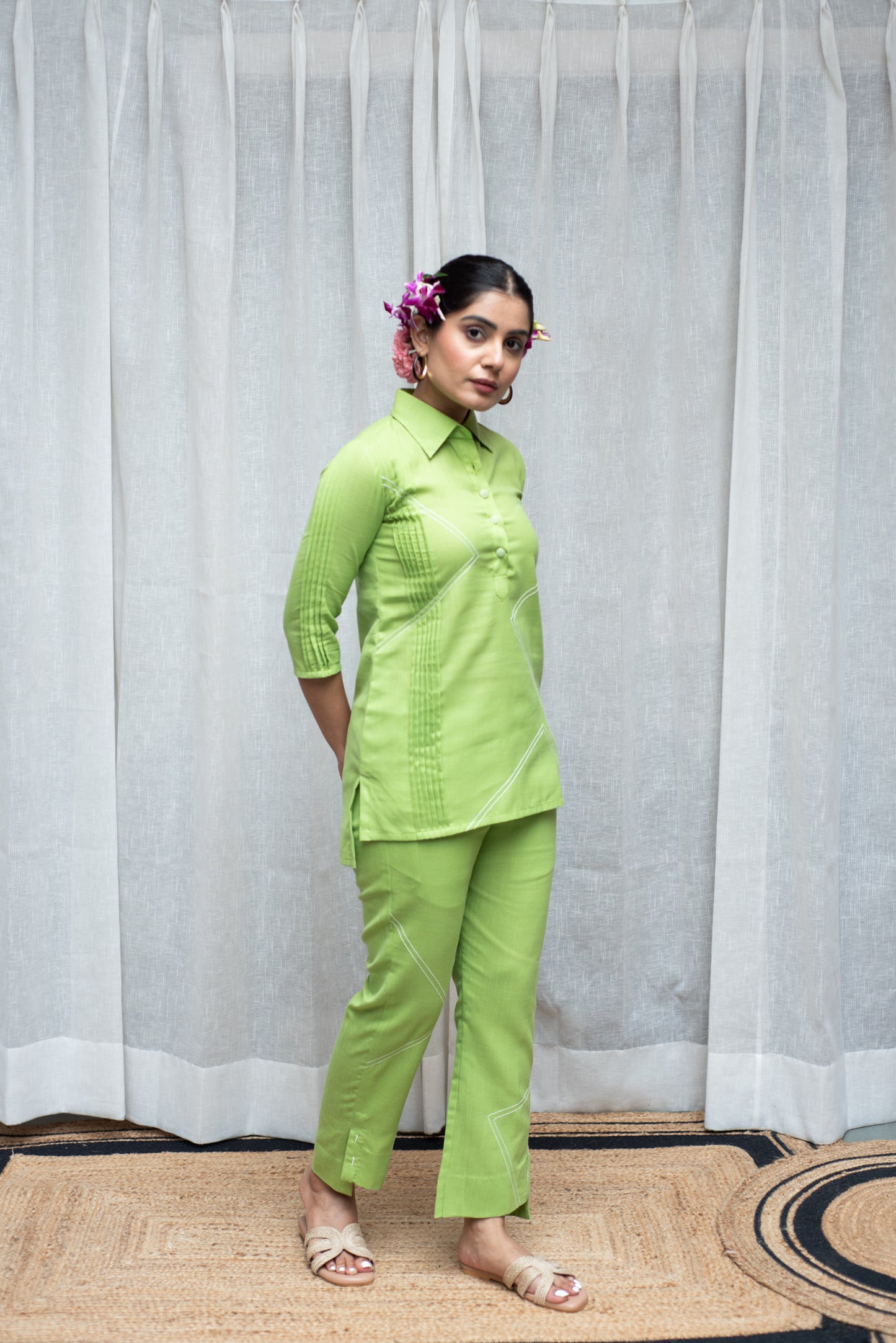 Parrot Green Ruble Co-ord Set