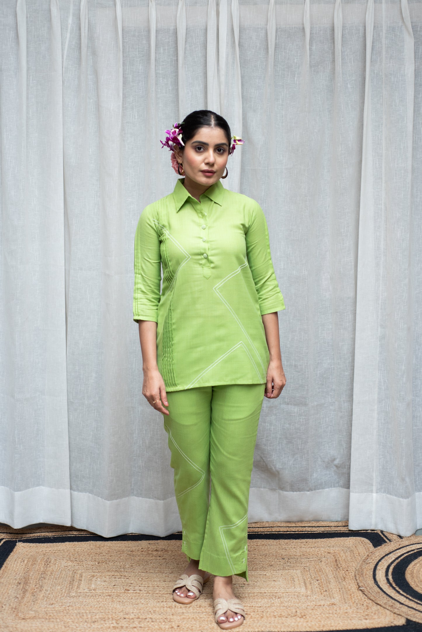 Parrot Green Ruble Co-ord Set