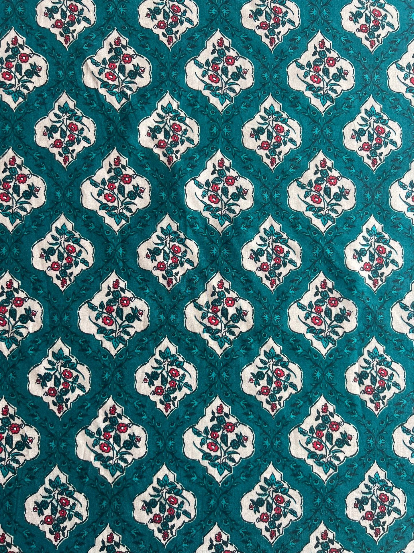 Rama Green Floral Printed Cotton Fabric