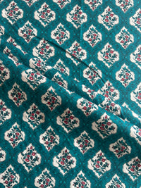 Rama Green Floral Printed Cotton Fabric