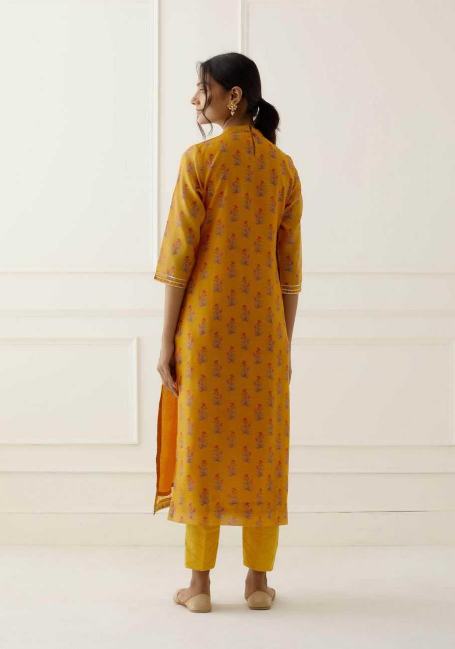 Mustard Embroidered Suit Set