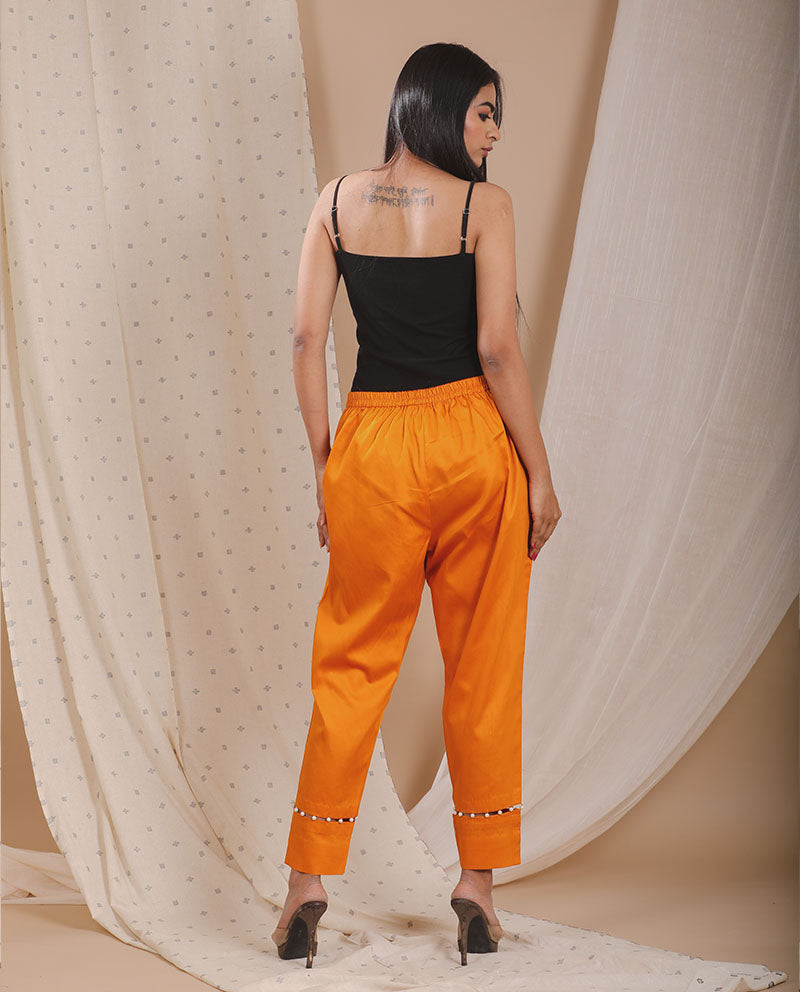 Straight Pant with Pearl Work