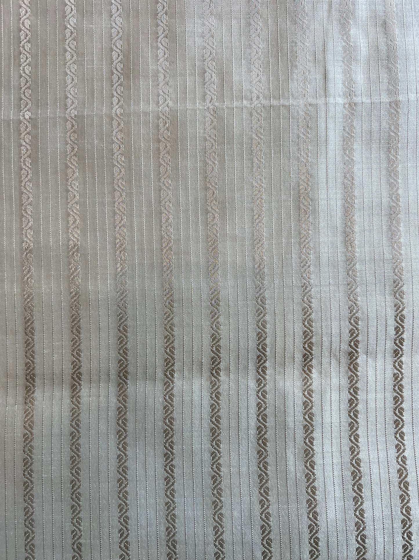 Off White Zari Strip Weaved Fabric