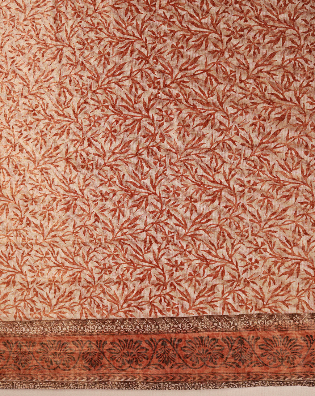 Kota Silk Hand Block Printed Suit with Kota Silk Zari Dupatta
