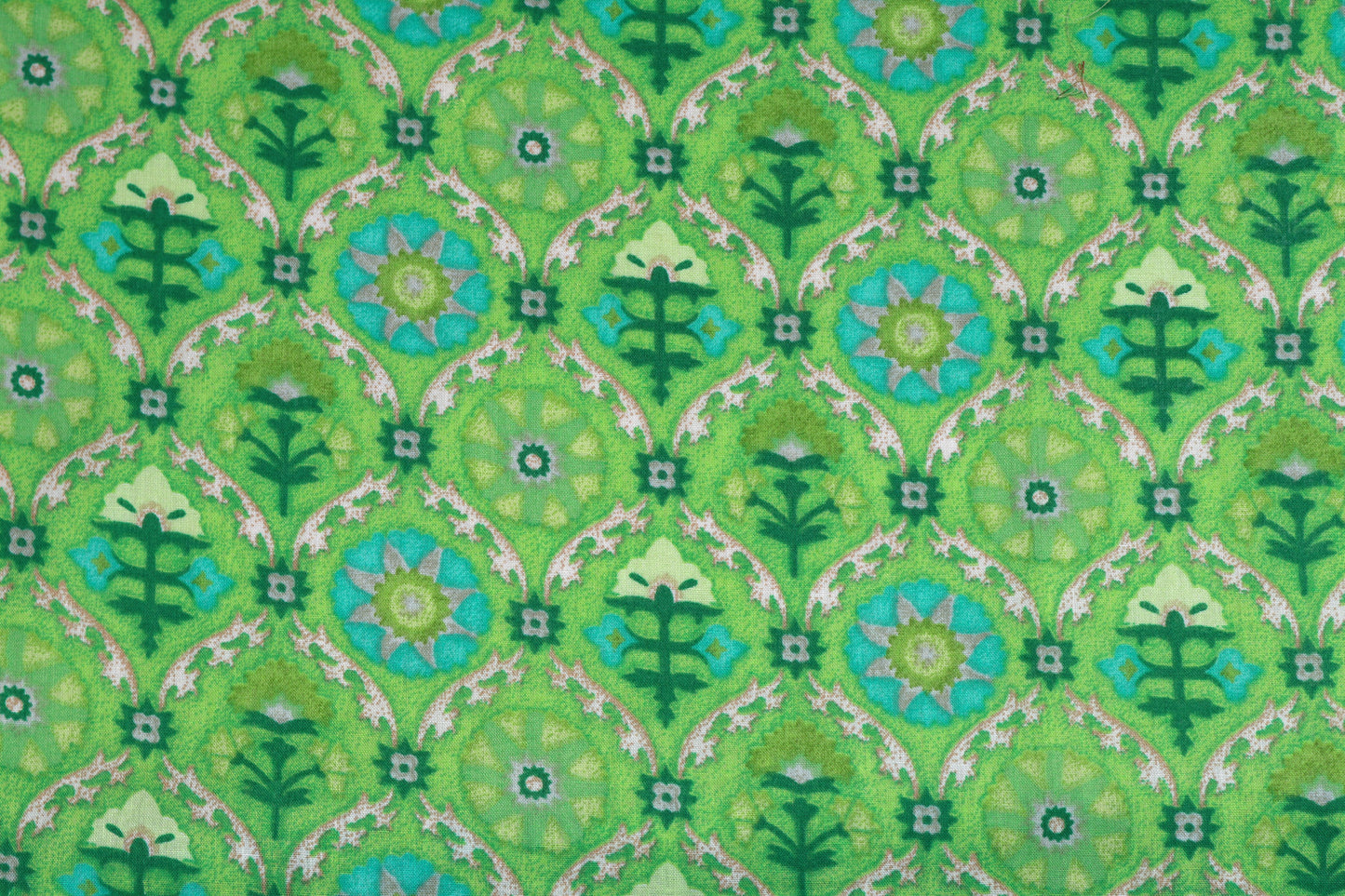 Green Cotton Printed Fabric