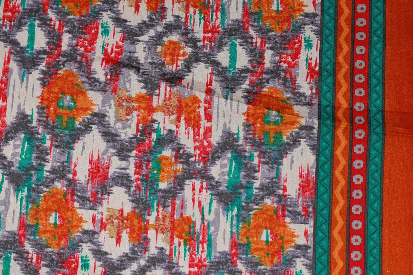 Mustard Cotton Printed Fabric