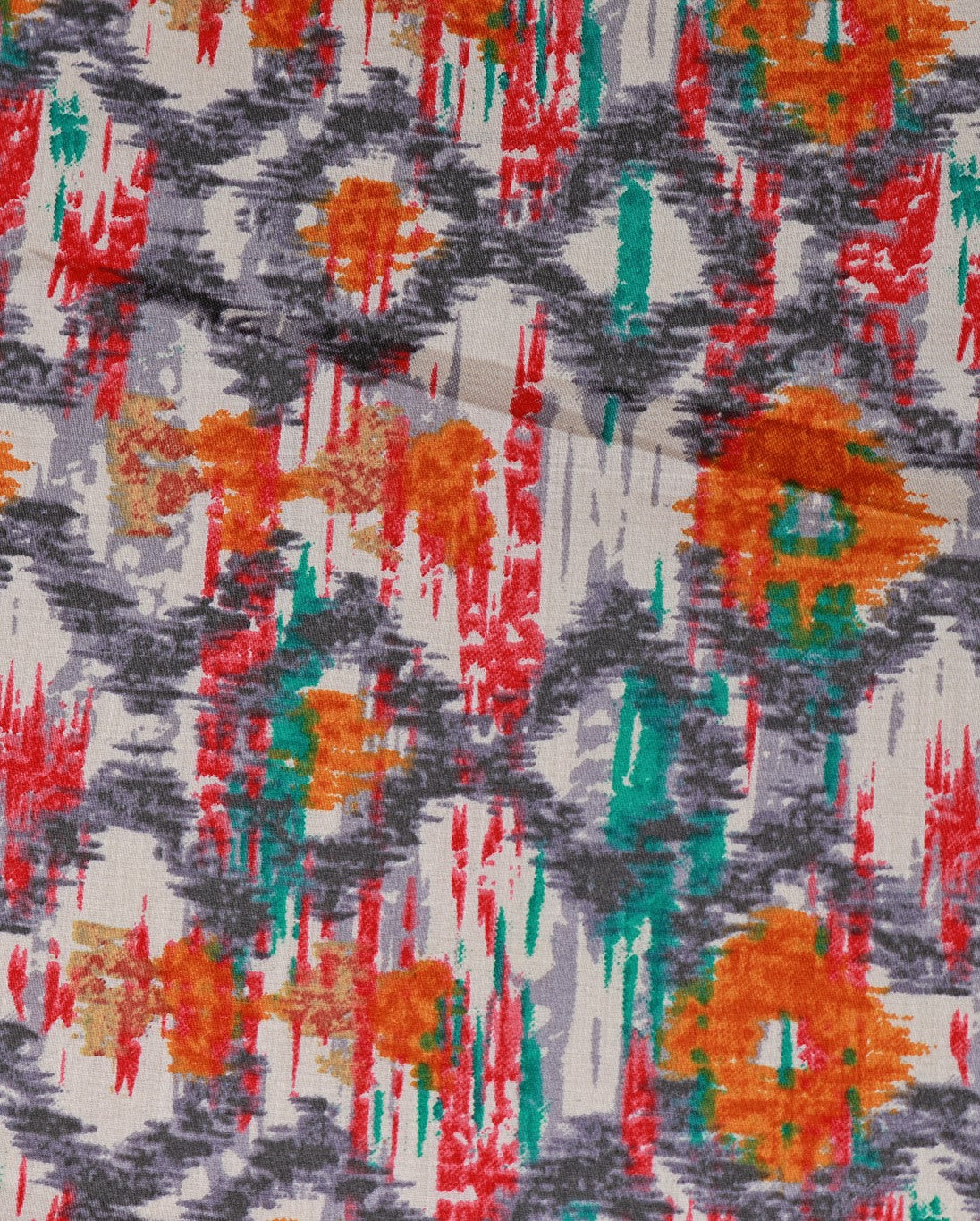 Mustard Cotton Printed Fabric