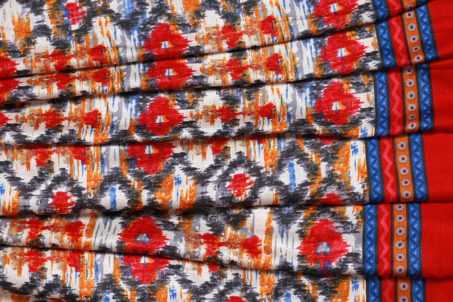 Red Cotton Printed Fabric