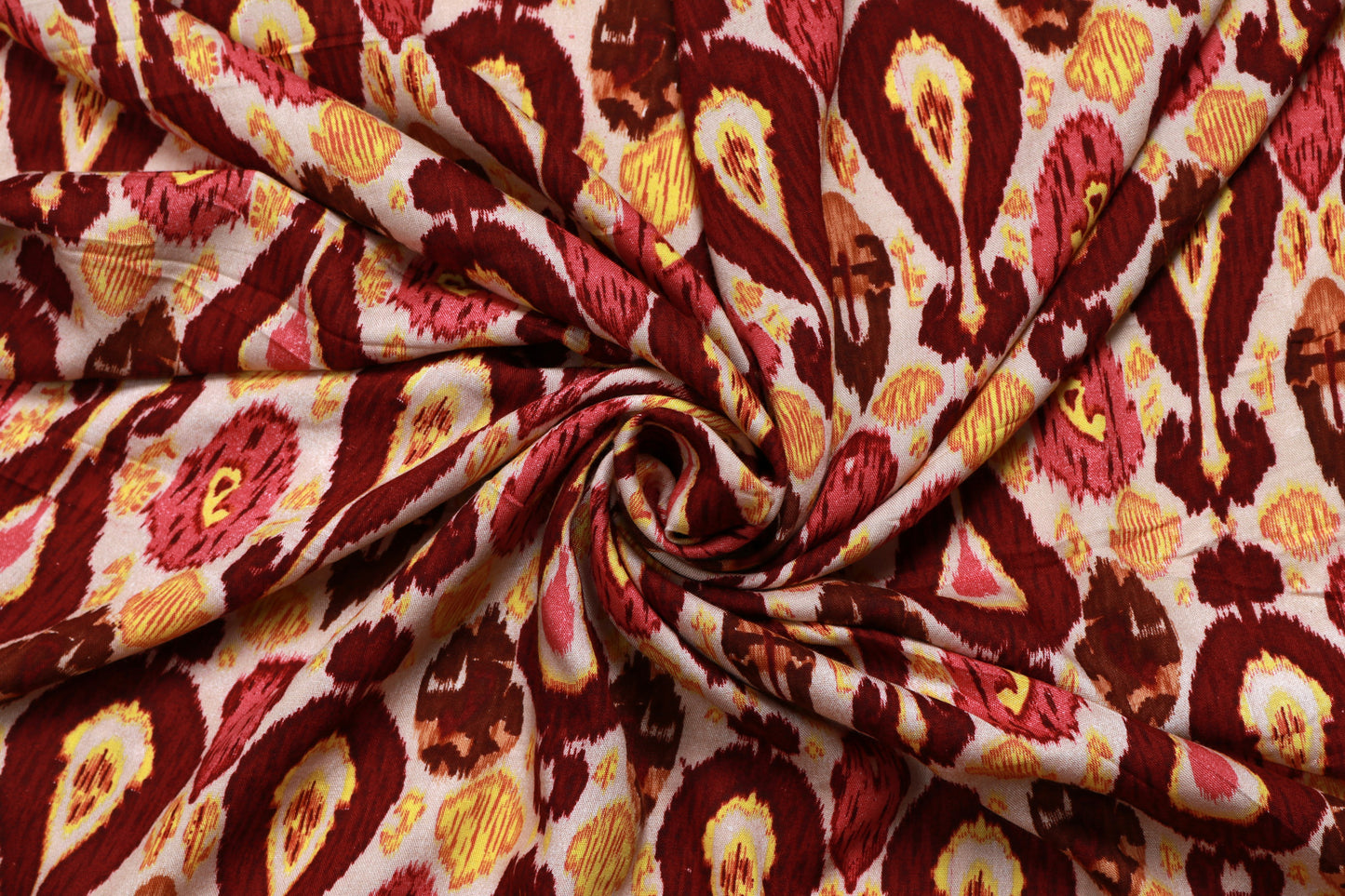 Beige Rayon Printed Fabric