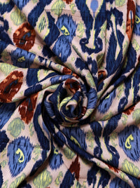 Blue Rayon Printed Fabric