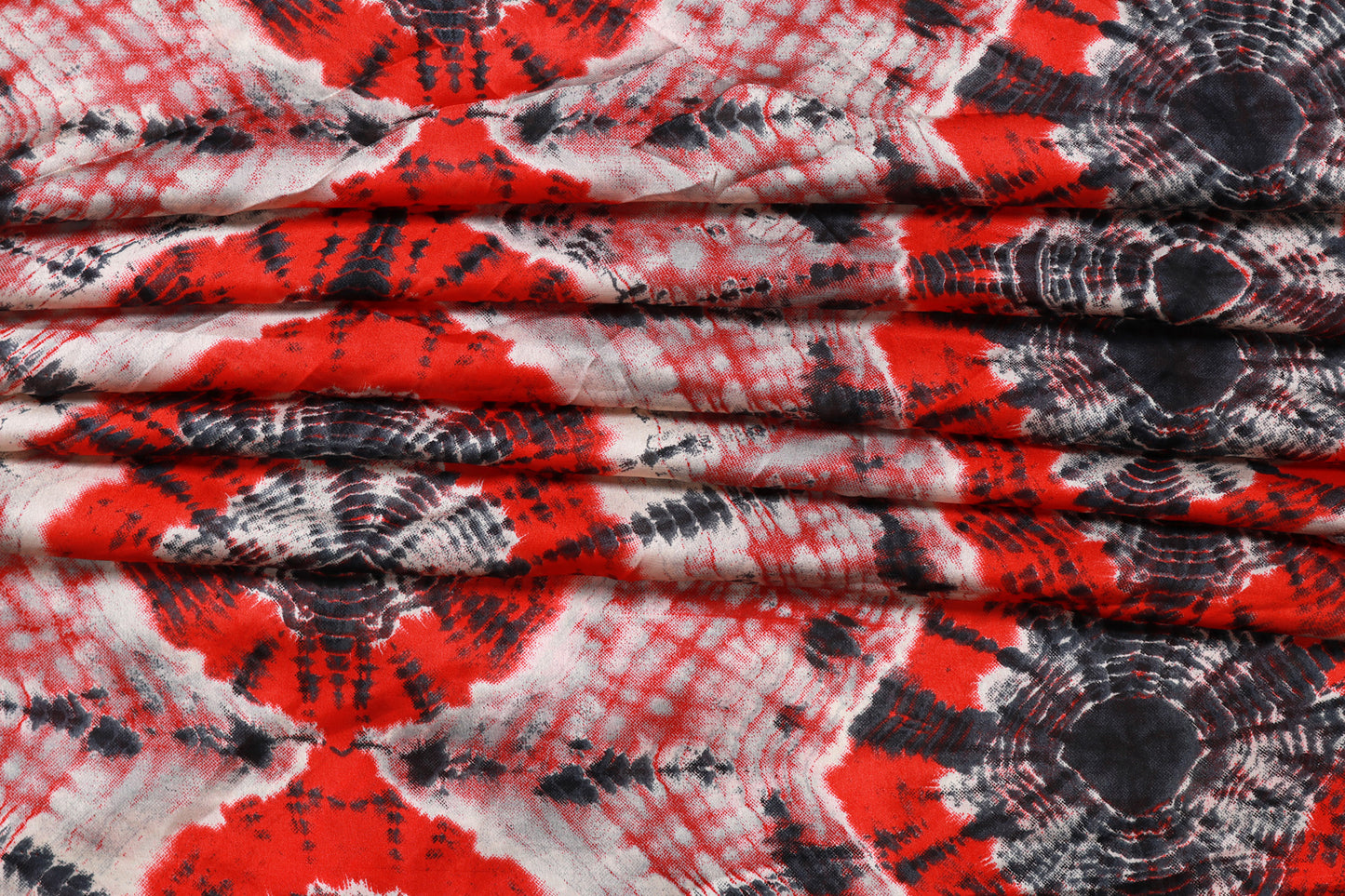 Black Satin Printed Fabric