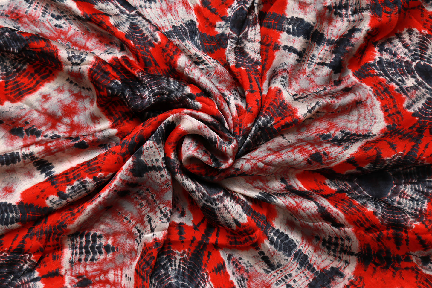 Black Satin Printed Fabric