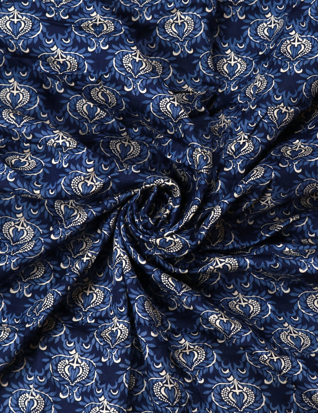 Blue Cotton Printed Fabric