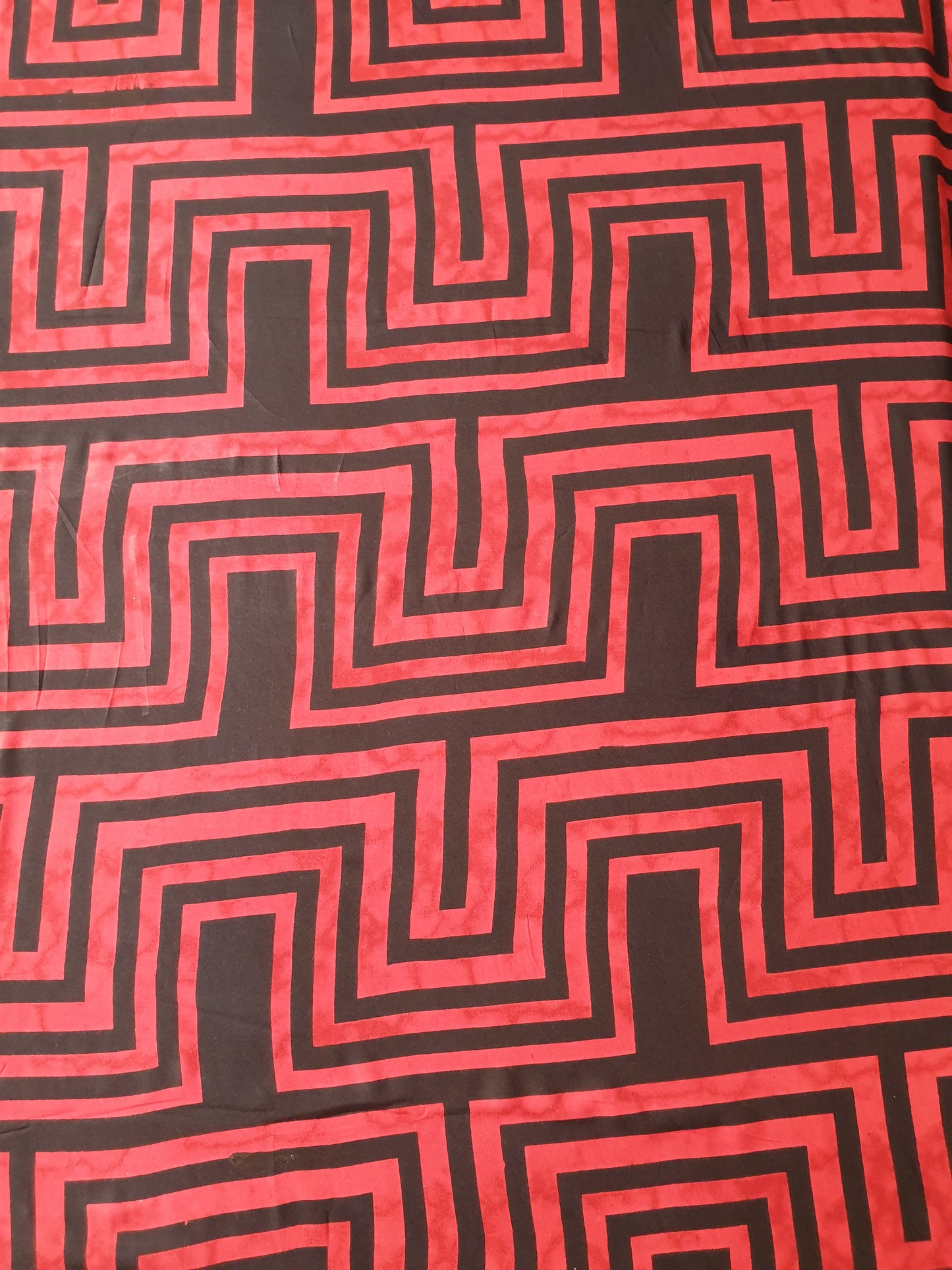 Wine Geometrcial Print Rayon Fabric