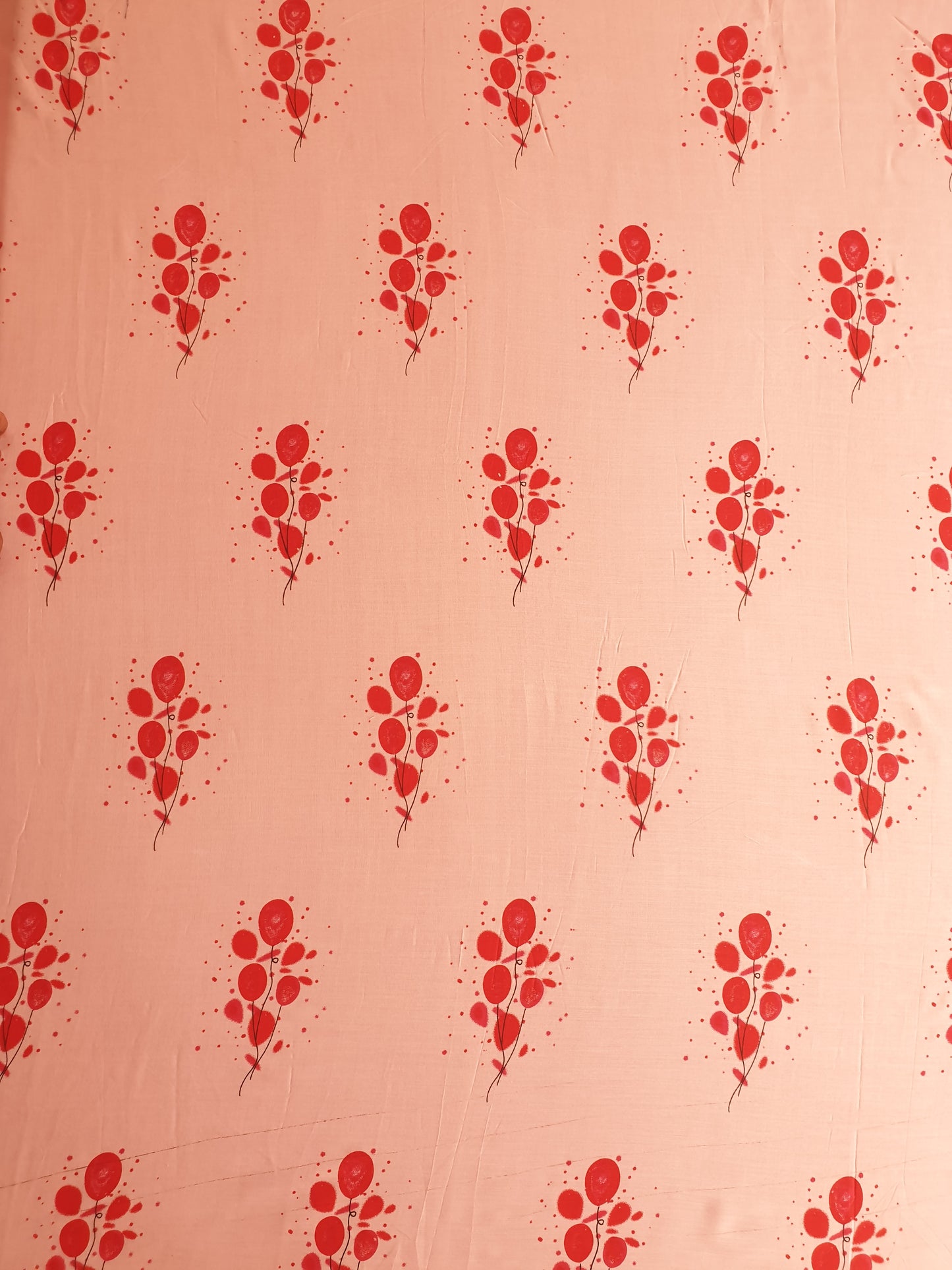 Pink Printed Rayon Fabric