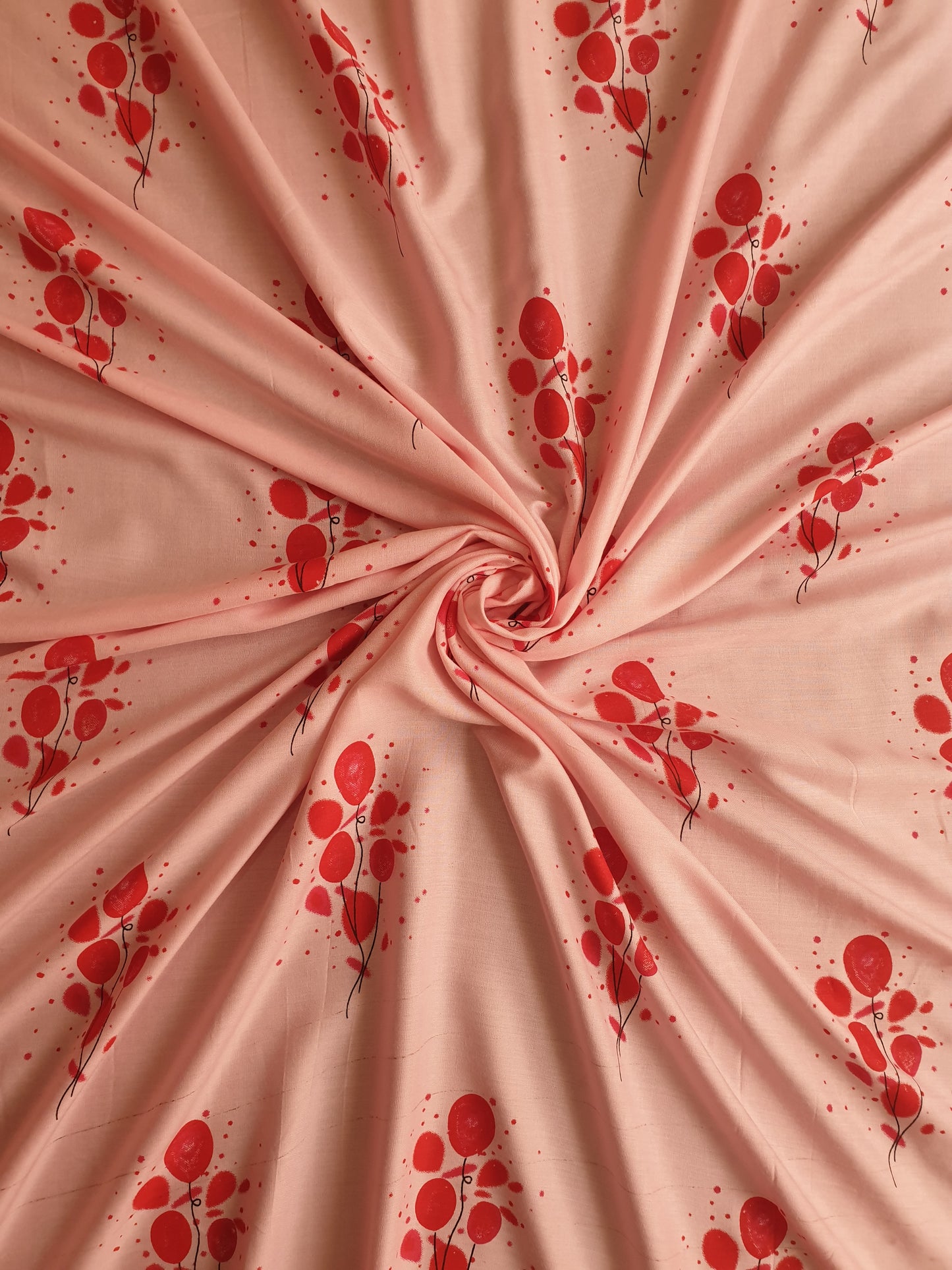 Pink Printed Rayon Fabric