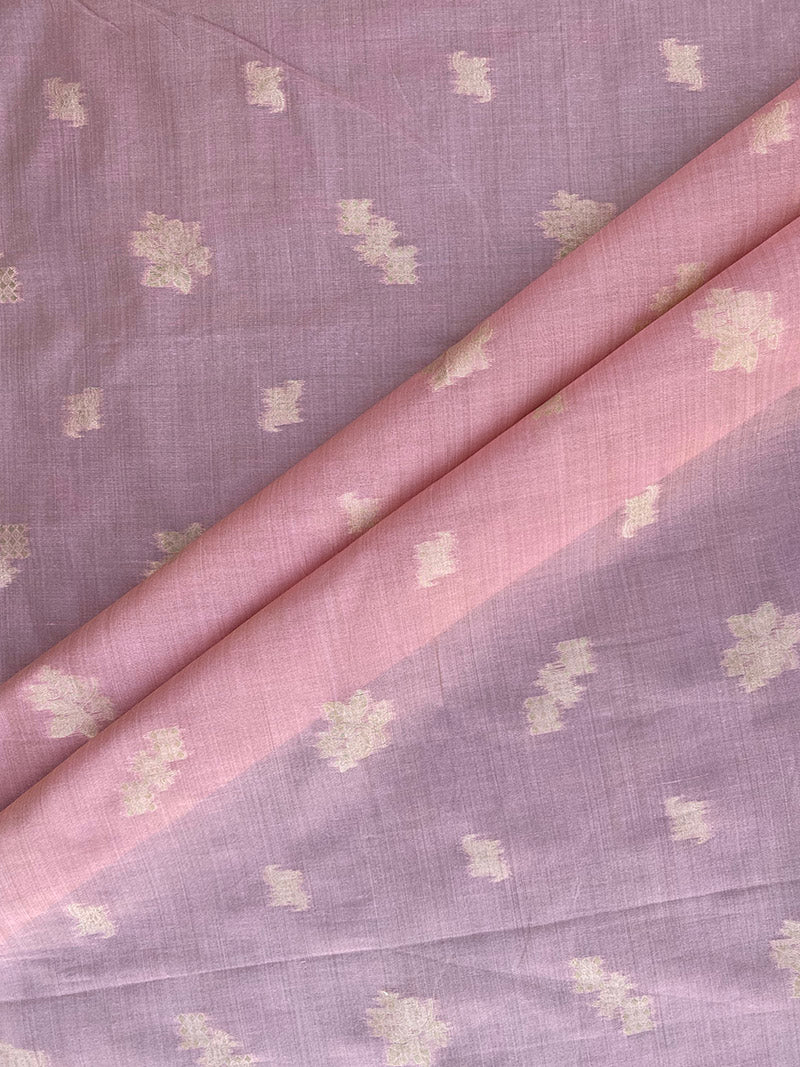 Pink Banarasi Weaved Fabric