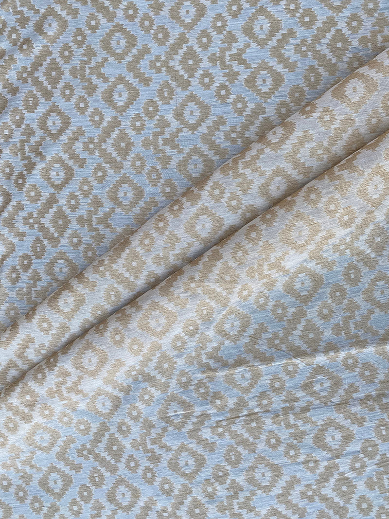 Beige Weaved Maheshwari Fabric