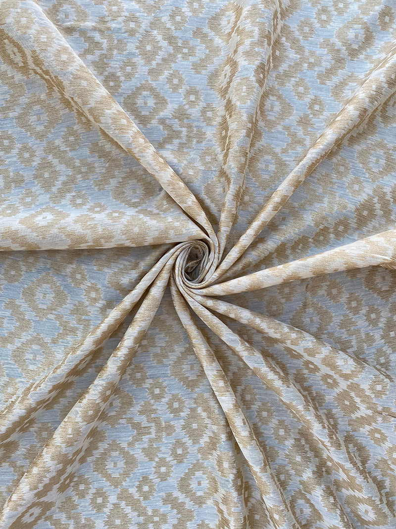 Beige Weaved Maheshwari Fabric