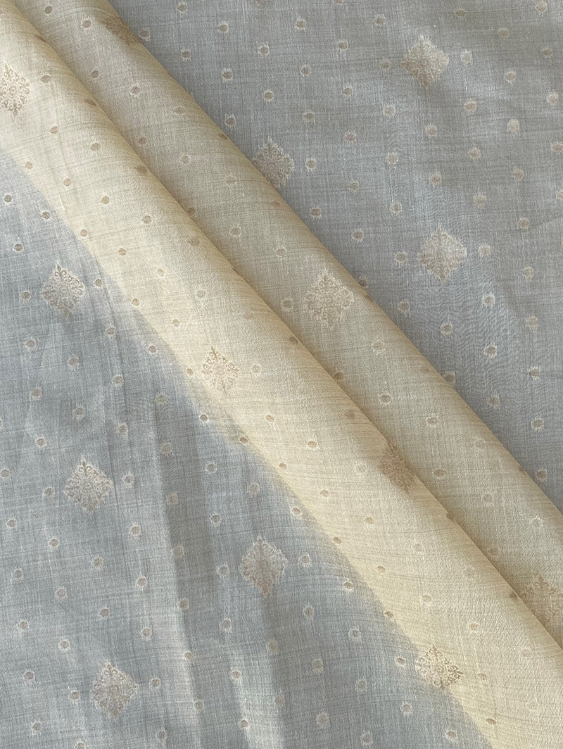 Beige Weaved Maheshwari Fabric