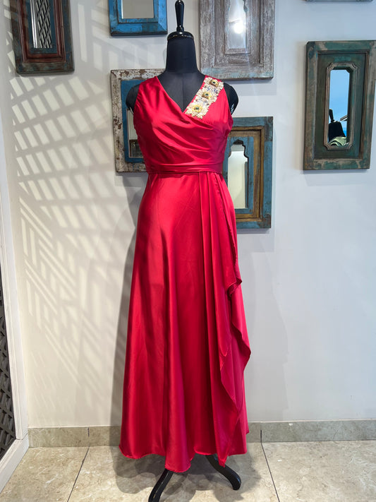 Red Satin Dress
