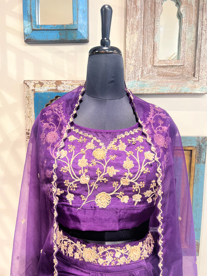 Purple Zardozi Work Indo Western