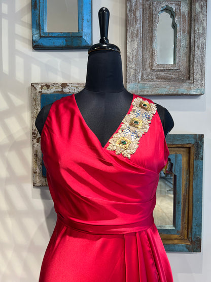 Red Satin Dress