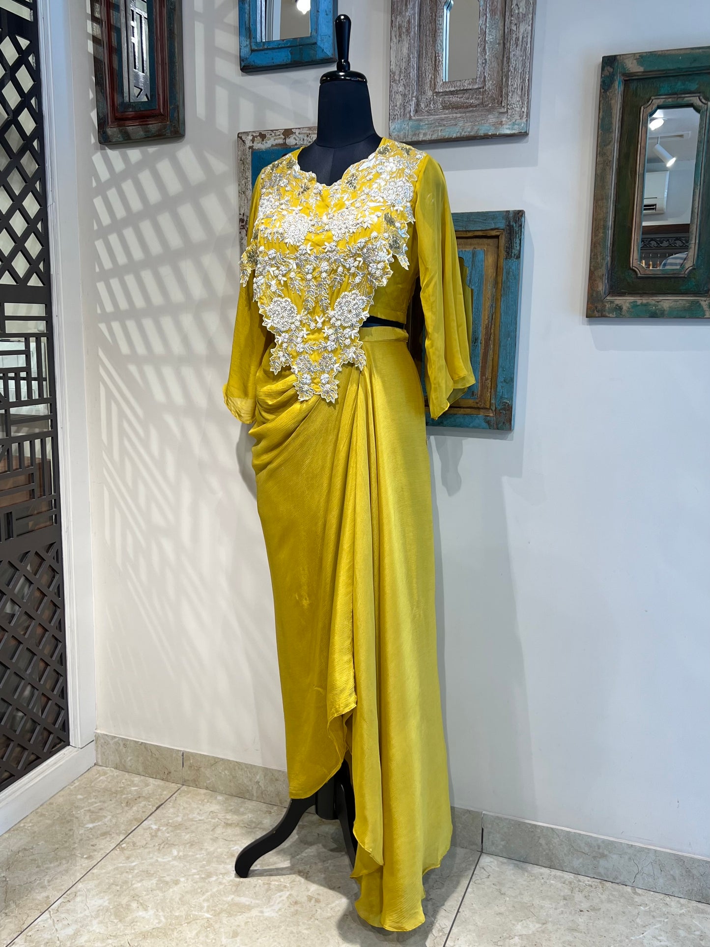 Lemon Hand Work Indo Western