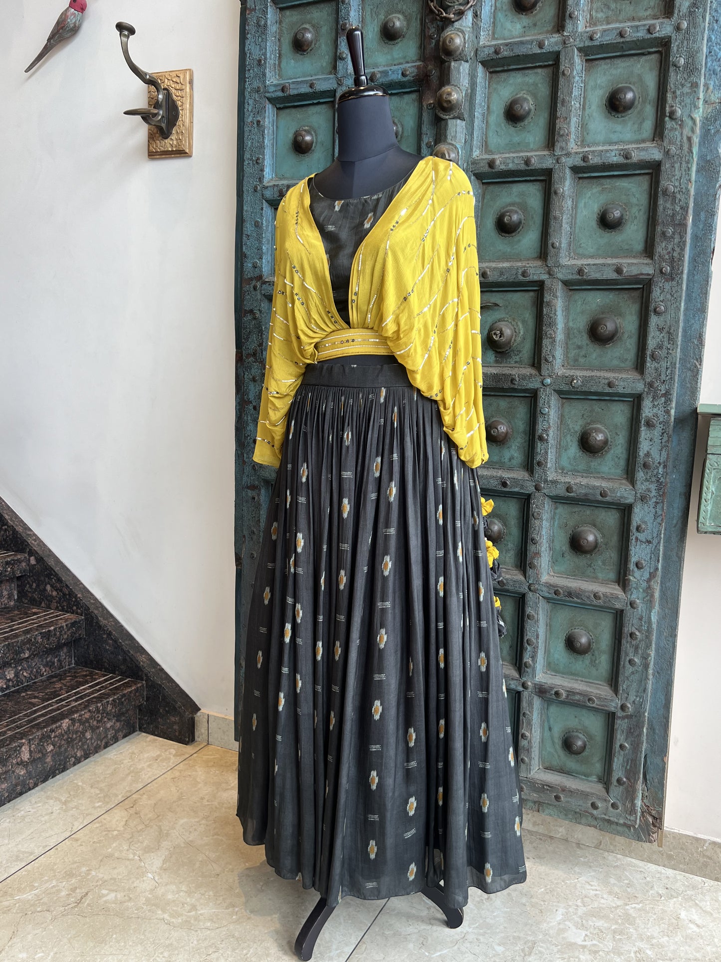 Grey Designer Skirt Set