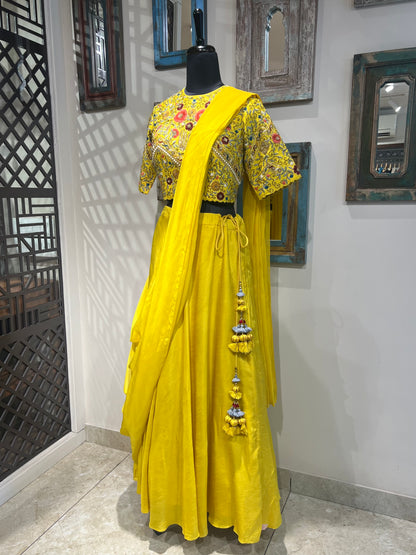 Yellow Drape Lehanga