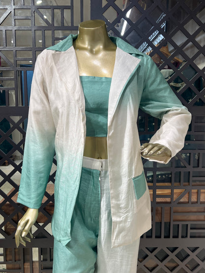 Green Ombre Dyed Pant Suit