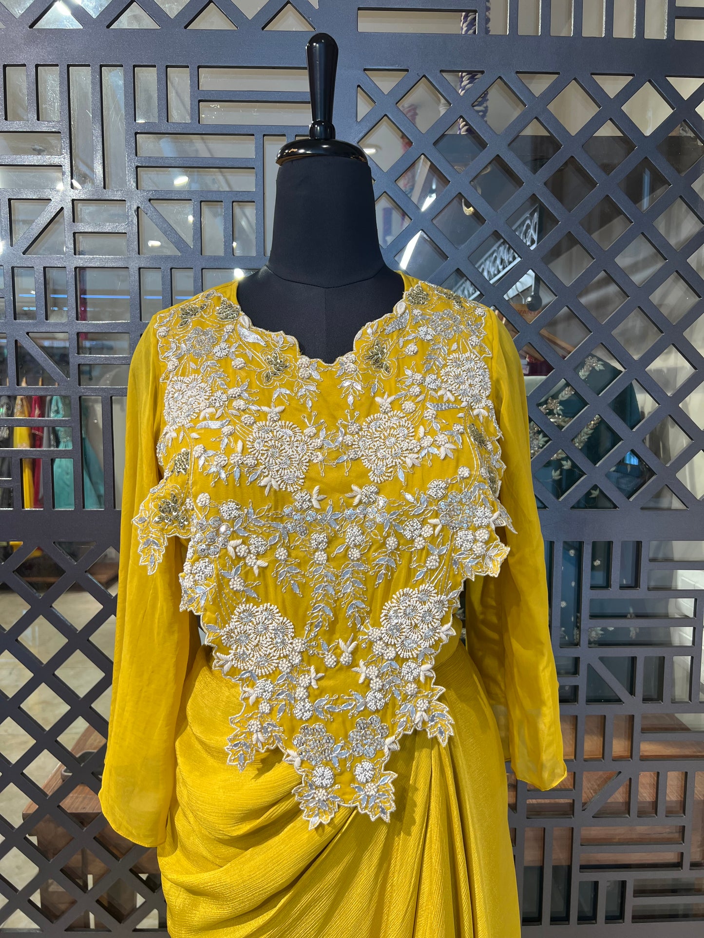Lemon Hand Work Indo Western