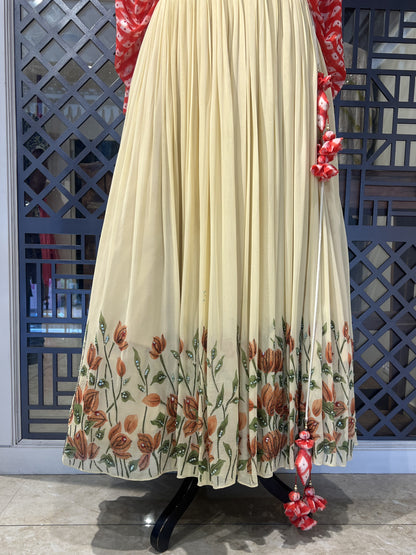 Hand Painted Skirt Blouse Set