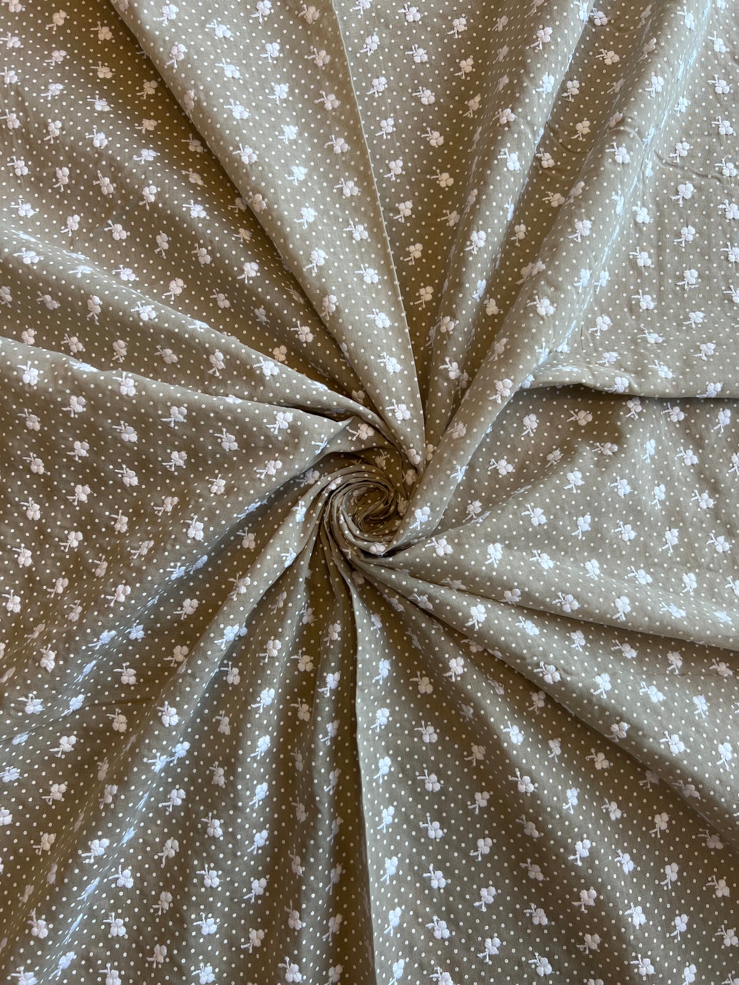 Faune Embroidered Buti Cotton Fabric