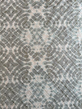 Mint Green Embroidery with Shibori Print Cotton Fabric