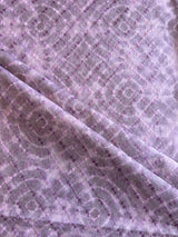 Purple Embroidery with Shibori Print Cotton Fabric
