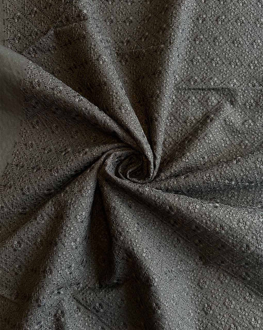 Black All Over Jaal Embroidered Fabric