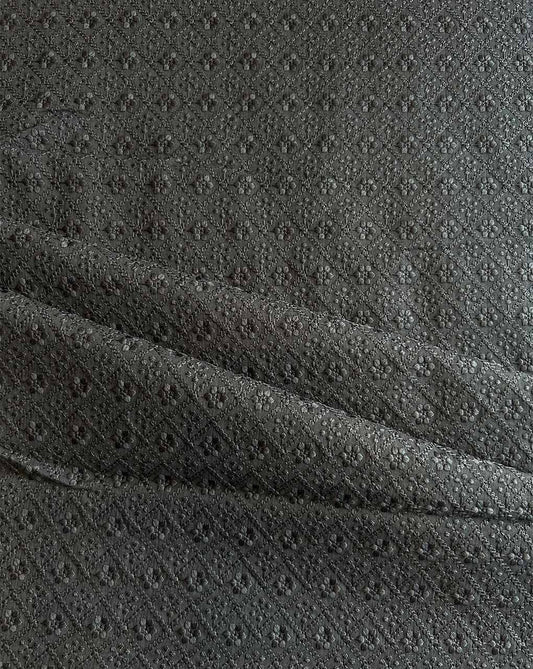 Black All Over Jaal Embroidered Fabric