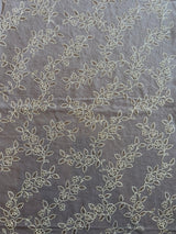 Purple Floral Embroidered Cotton Voile Fabric