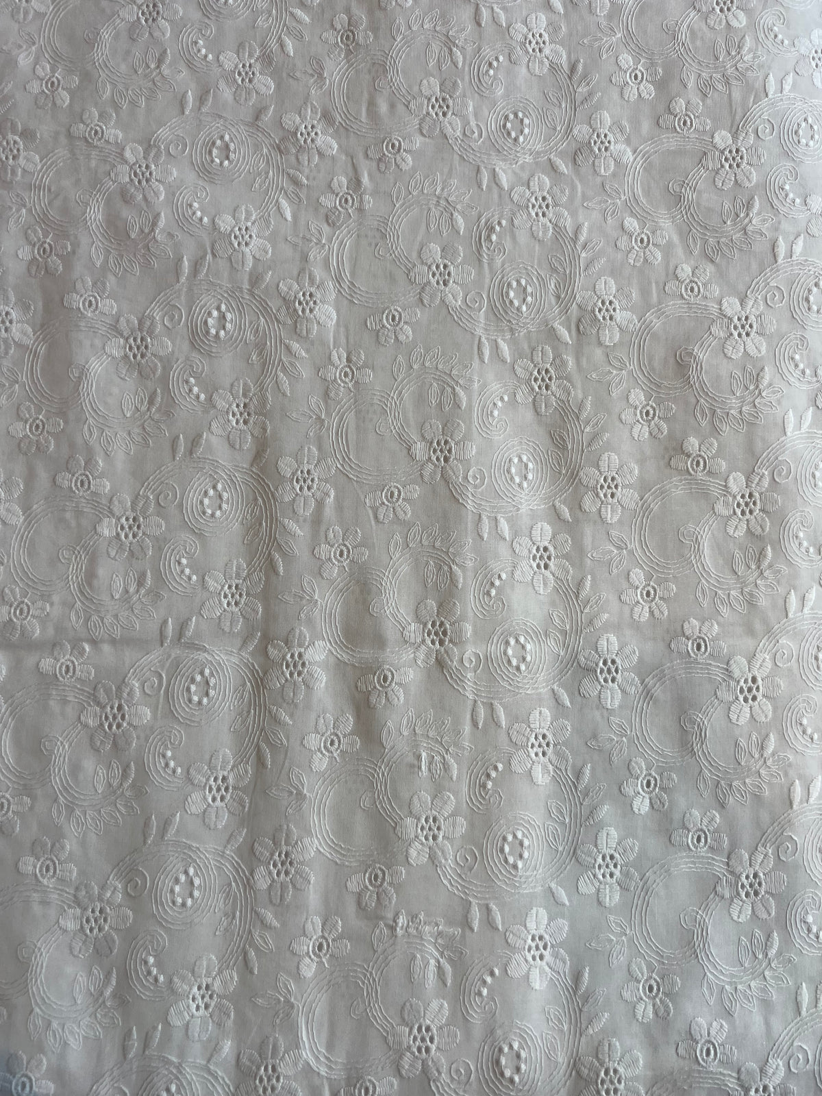 White 2 by 2 Rubia Embroidered Fabric – Lavanya India