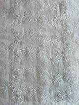 White 2 by 2 Rubia Embroidered Fabric