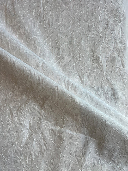 White 2 by 2 Rubia Embroidered Fabric