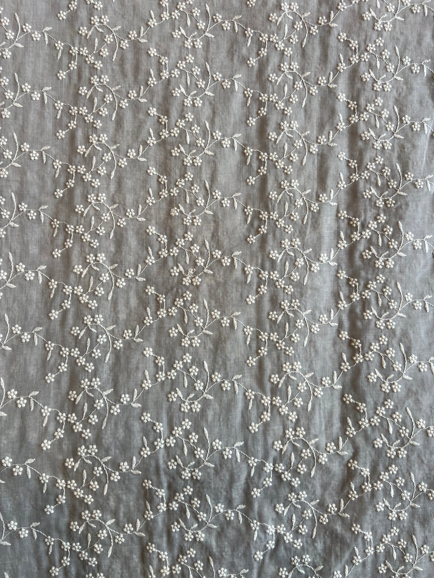Grey Colour All Over Embroidered 2 by 2 Rubia Fabric