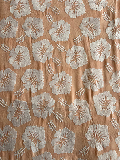 Pink Blue 2 by 2 Rubia Embroidered Fabric